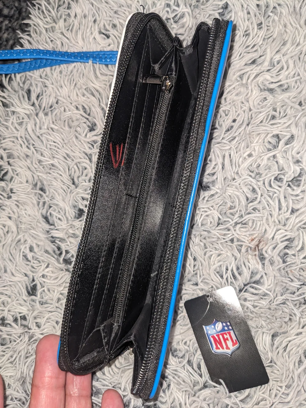 NFL Detroit Lions Black and Silver Zip Wristlet Organizer